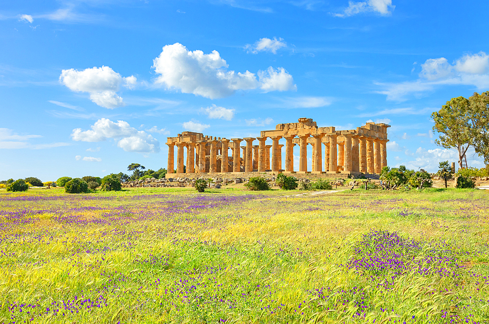 Temple of Hera (Temple E), Selinunte Archaeological Park, Selinunte, Trapani district, Sicily, Italy, Mediterranean, Europe