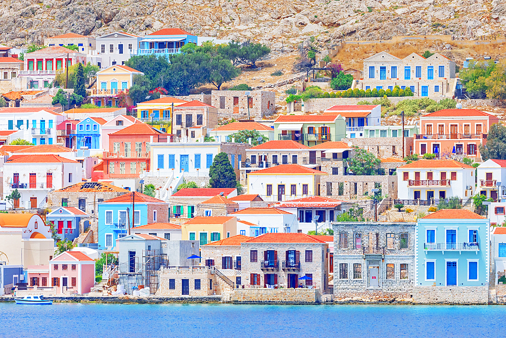 Emporio town, Halki Island, Dodecanese Islands, Greek Islands, Greece, Europe