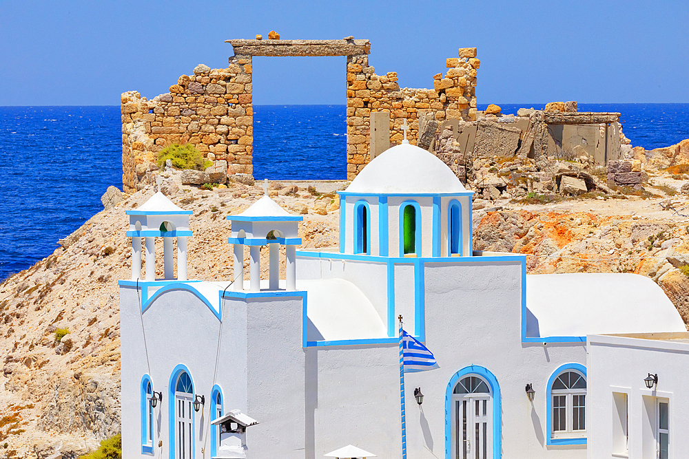 Saint Nicholas chapel, Firopotamos, Milos Island, Cyclades Islands, Greek Islands, Greece, Europe