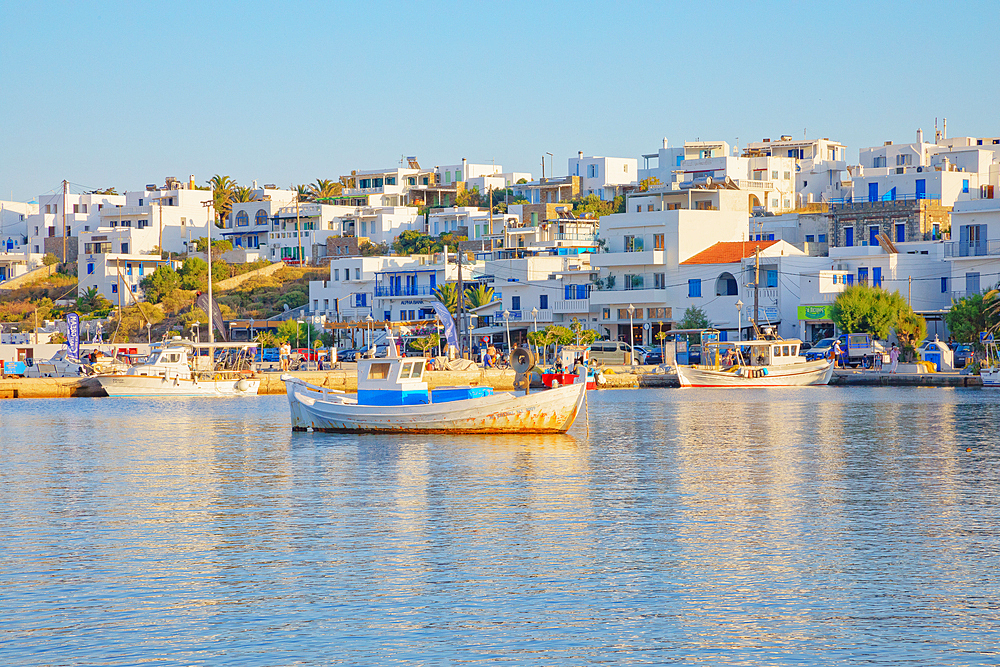 View of the port of Livadi, Livadi, Serifos Island, Cyclades, Greek Islands, Greece, Europe