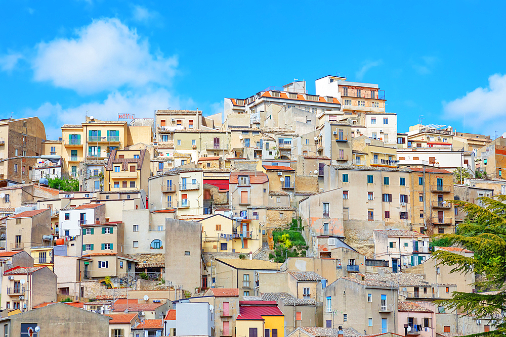 View of Enna historic district, Enna, Sicily, Italy, Mediterranean, Europe