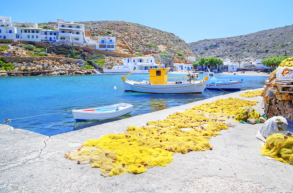 Fishing boats, Heronissos, Sifnos Island, Cyclades, Greek Islands, Greece, Europe