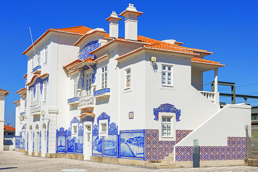 Aveiro old railways station building, Aveiro, Portugal, Europe