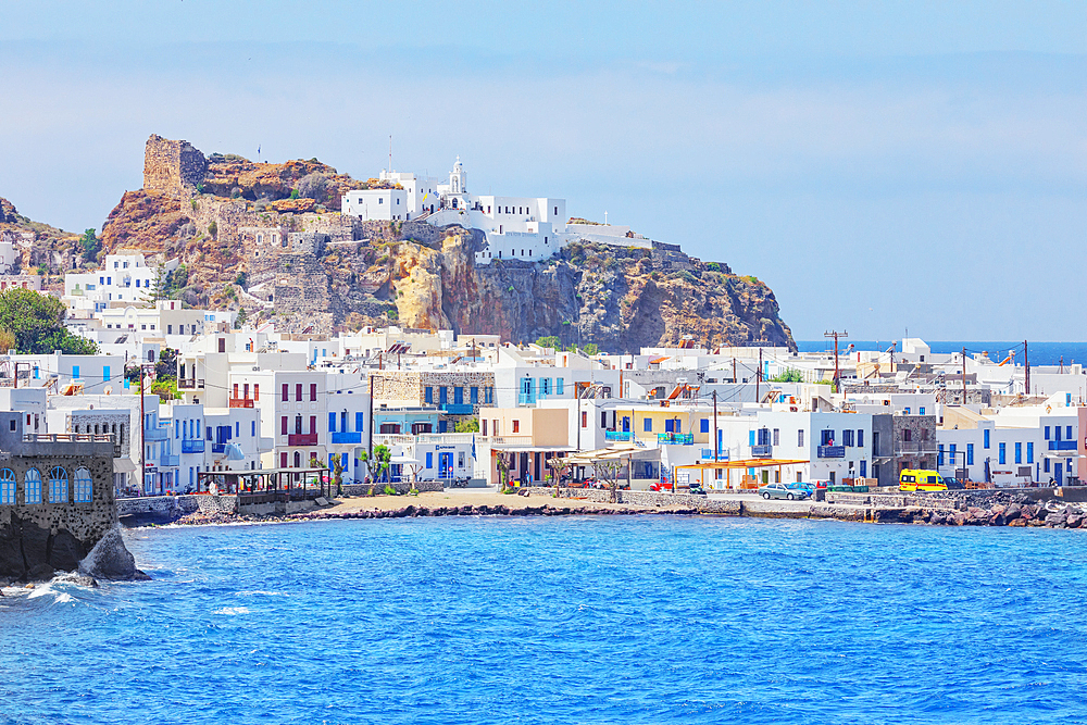 View of Mandraki town, Mandraki, Nisyros Island, Dodecanese Islands, Greece