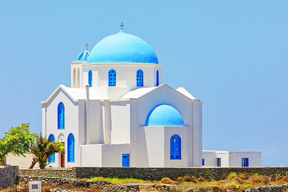 Orthodox church, Ano Meria village, Folegandros Island, Cyclades Islands, Greek Islands, Greece, Europe