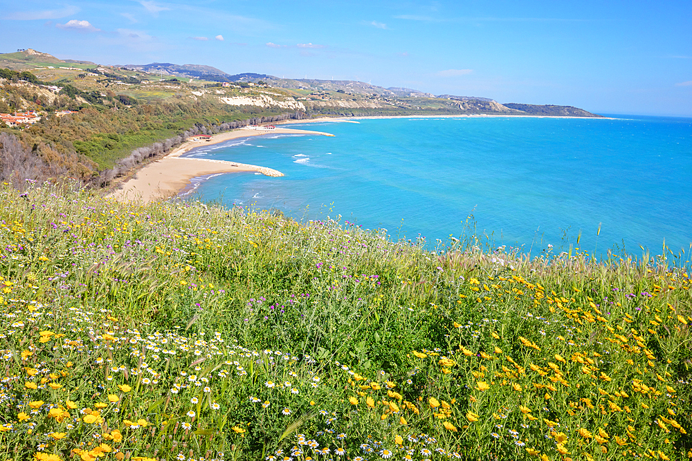 Eraclea Minoa beach, top view, Cattolica Eraclea, Agrigento district, Sicily, Italy