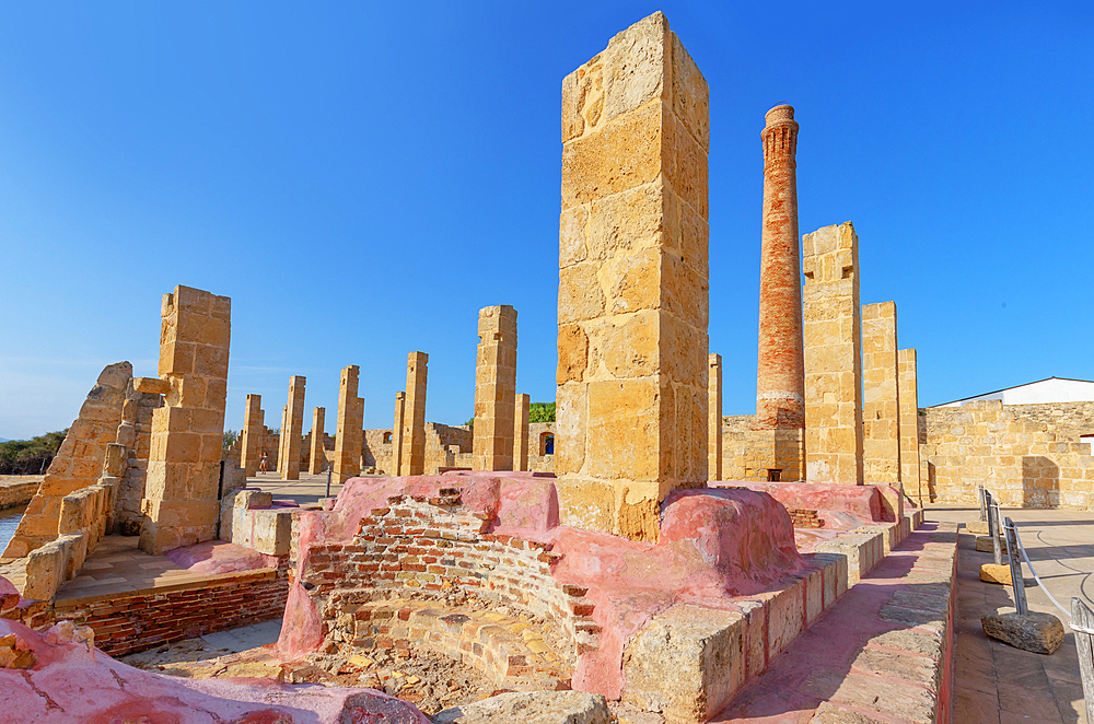 Remains of the Tuna fishery plant, Vendicari, Noto Valley, Sicily, Italy