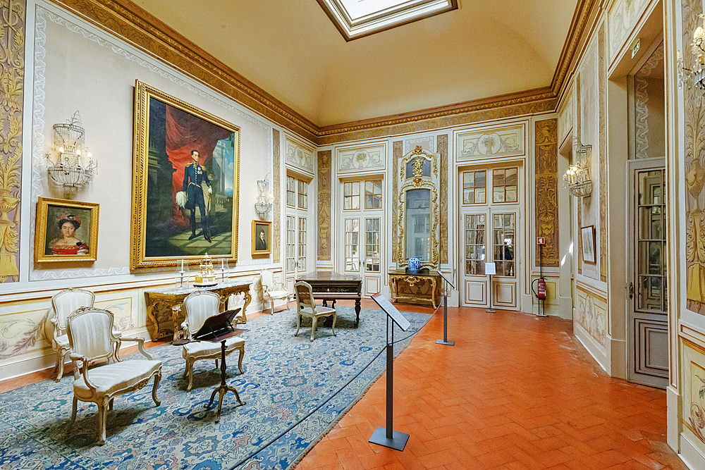 Queluz National Palace building interior, Queluz, Lisbon, Portugal