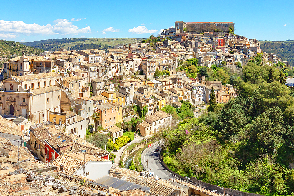 Elevated view of Ragusa Ibla, Ragusa Ibla, Ragusa province, Sicily, Italy