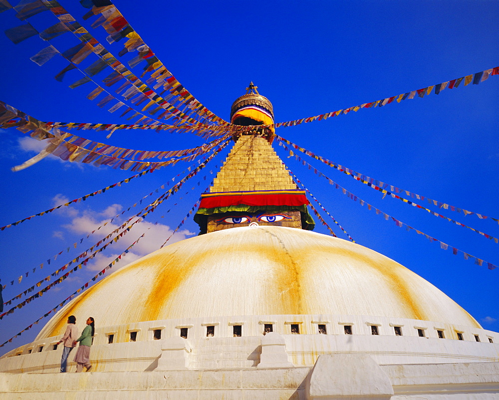 Buddist stupa, Bodnath, Kathmandu, Nepal, Asia