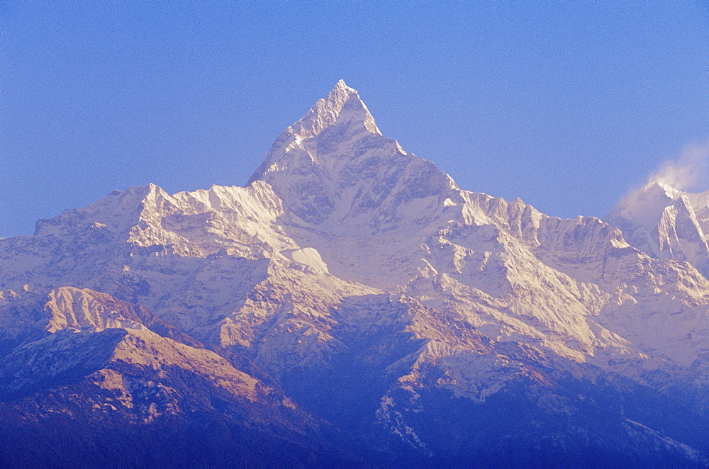 Machhapuchhare peak (Fish Tail) from Sarangkot village, Himalayan mountains, Nepal