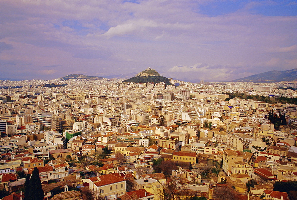 View of the city of Athens seen from the Acropolis, Athens, Greece