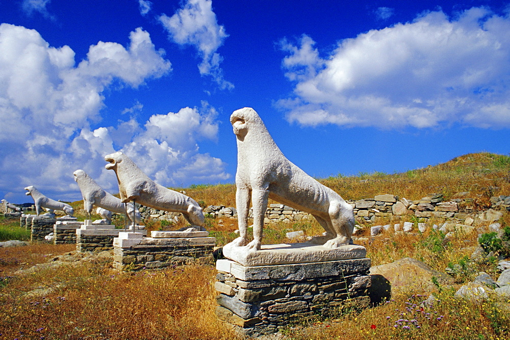 Naxian lion statues, Delos, Cyclades Islands, Greece