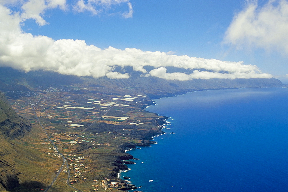 Aerial view of the southern coast, El Hierro, Canary Islands, Spain, Atlantic, Europe