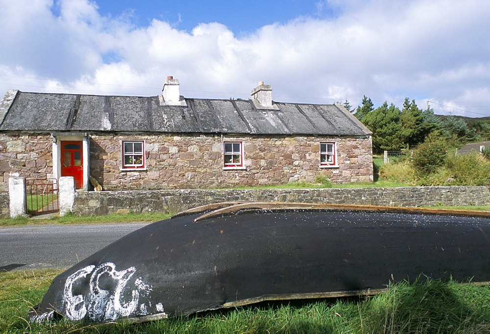 Traditional house, Achill Island, Bay of Clew, Wesport region, County Mayo, Connacht, Eire (Ireland), Europe