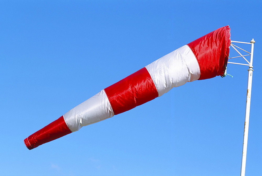 Wind sock, aerodrome, Belle Ile en Mer, Breton Islands, Morbihan, France, Europe