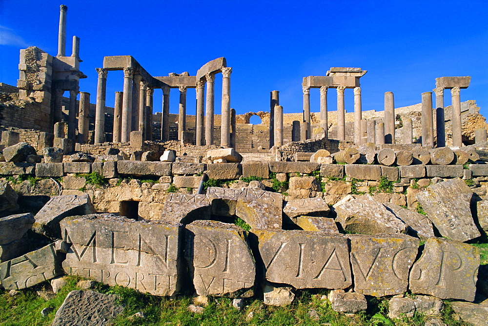 The Theatre,  Dougga, Roman ruins, Tunisia, North Africa