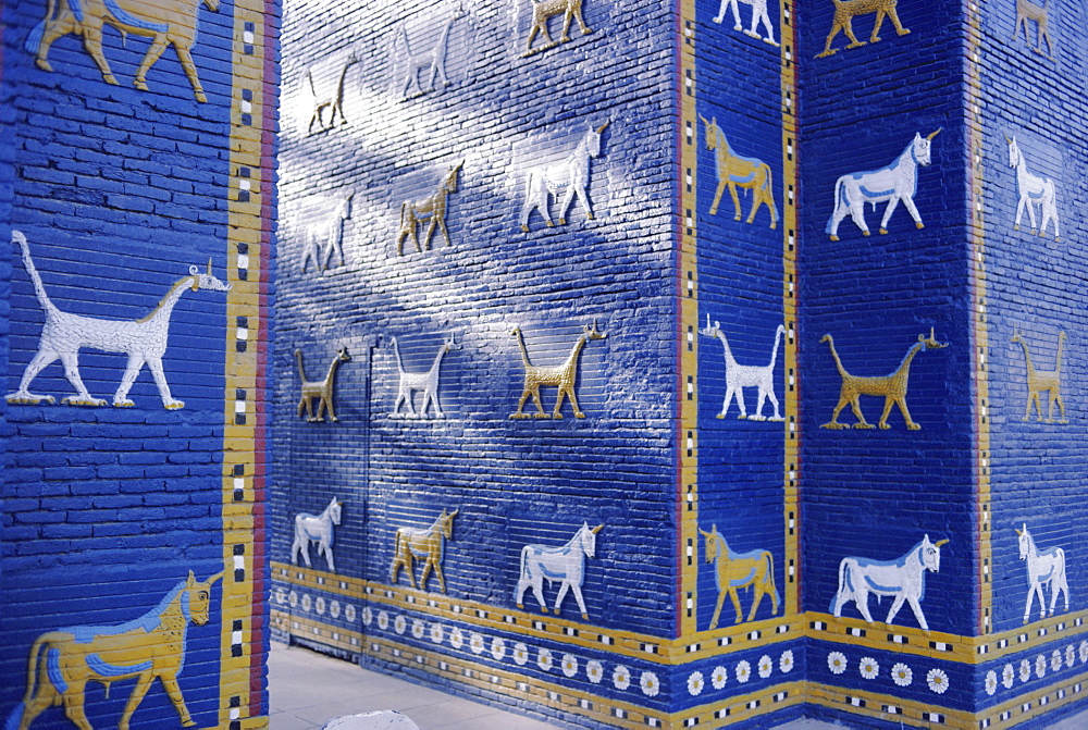 The reconstructed Ishtar Gate, Babylon, Iraq, Middle East