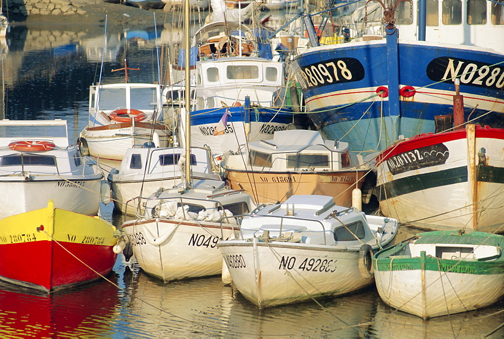 Boats in harbour, Noirmoutier-en-Ile, Island of Noirmoutier, Vendee, France