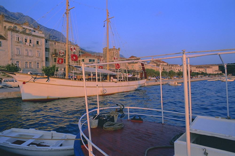 Port and town of Makarska, Dalmatia, Dalmatian coast, Adriatic, Croatia, Europe