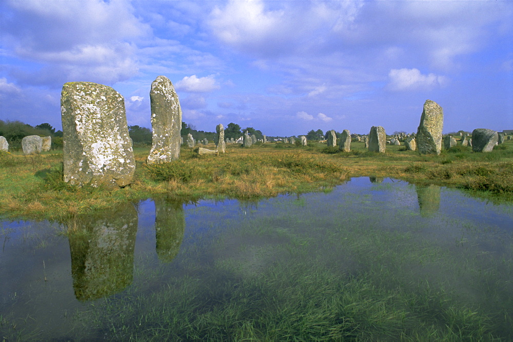 Alignments of Megalithic standing stones, Carnac, Morbihan, Brittany, France, Europe