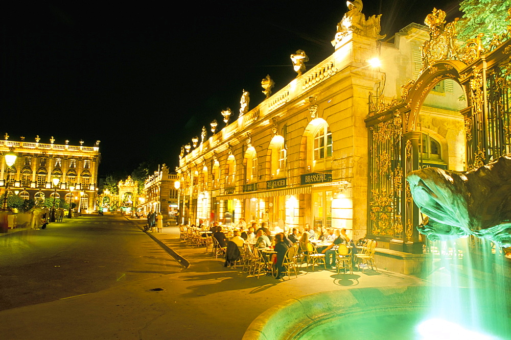 Place Stanislas at night, Nancy, Meurthe-et-Moselle, Lorraine, France, Europe