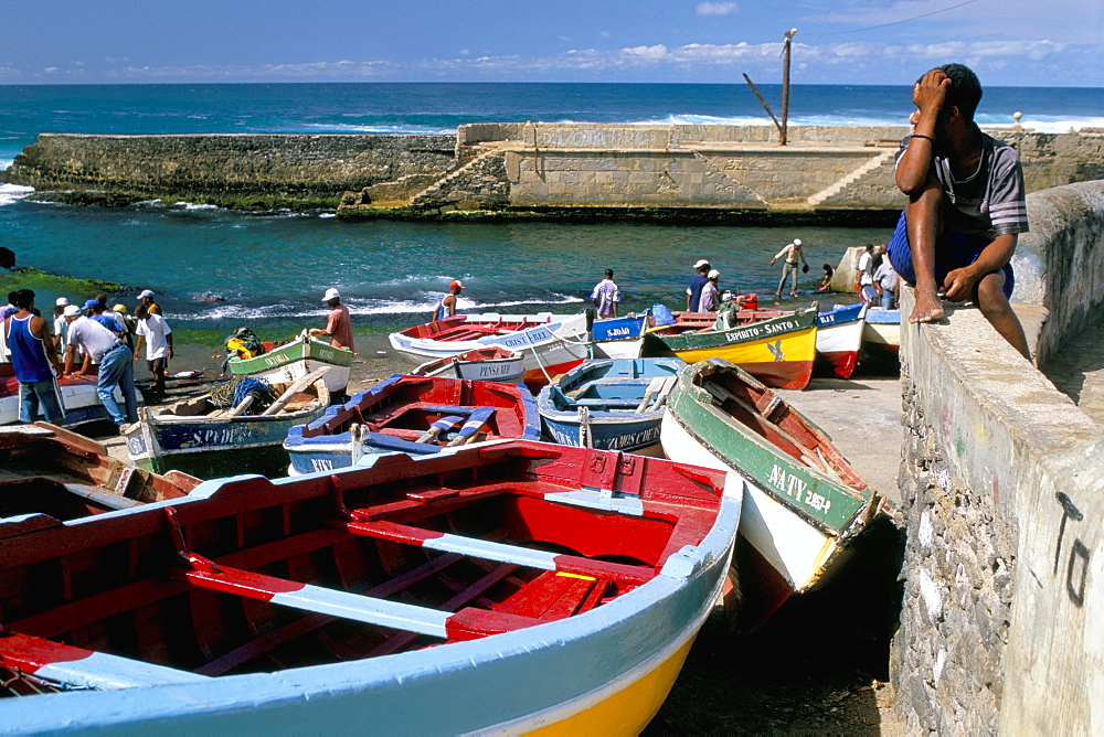 Port of Ribeira Grande, north coat, island of Santo Antao, Cape Verde Islands, Africa