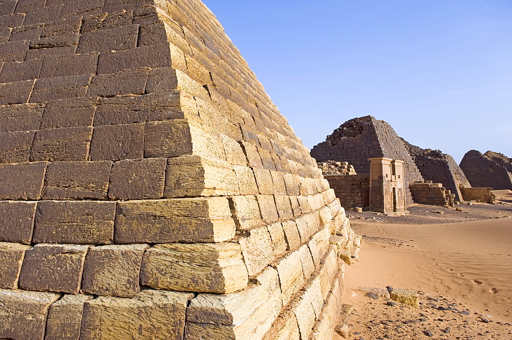 Pyramids of Meroe, dating from the Kingdom of Meroe, Sudan, Africa