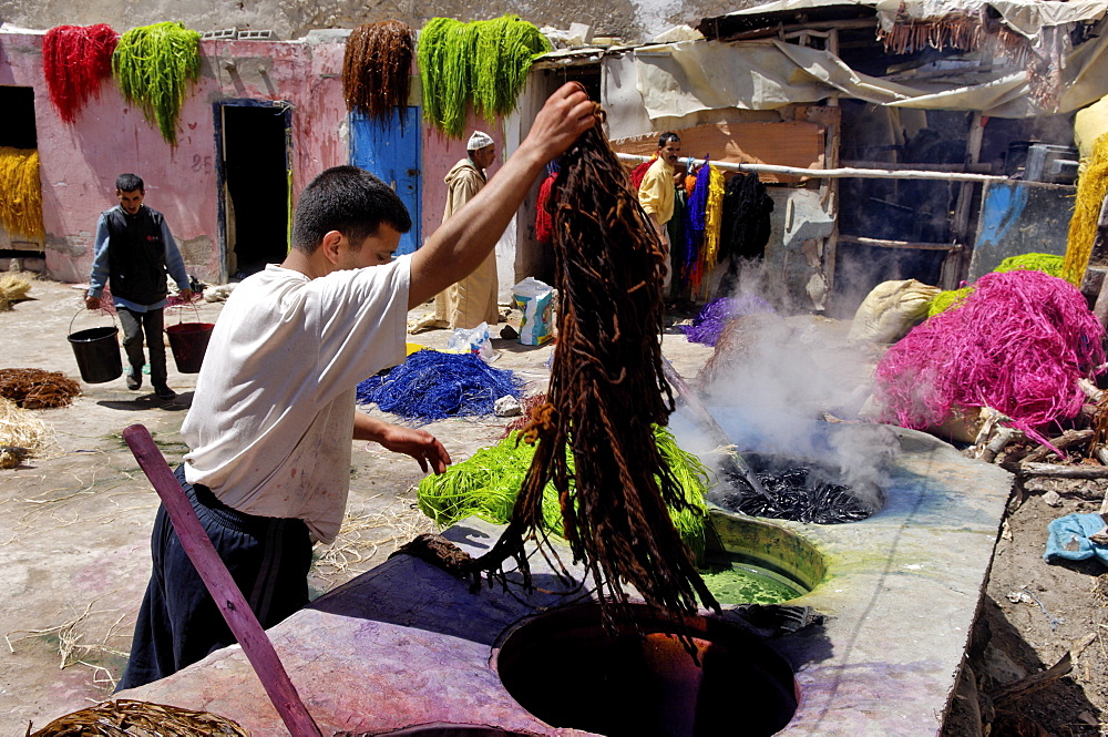 Dyer, medina, Essaouira, historic Mogador, Morocco, North Africa, Africa