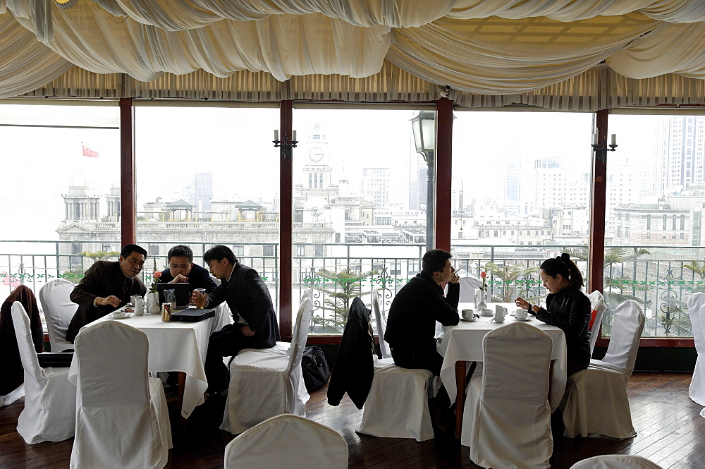 Bar and restaurant of the Peace Hotel, Shanghai, China, Asia