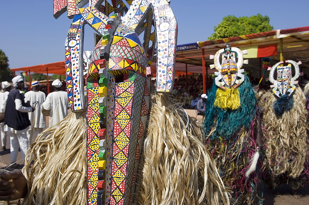 Bobo masks during festivities, Sikasso, Mali, Africa