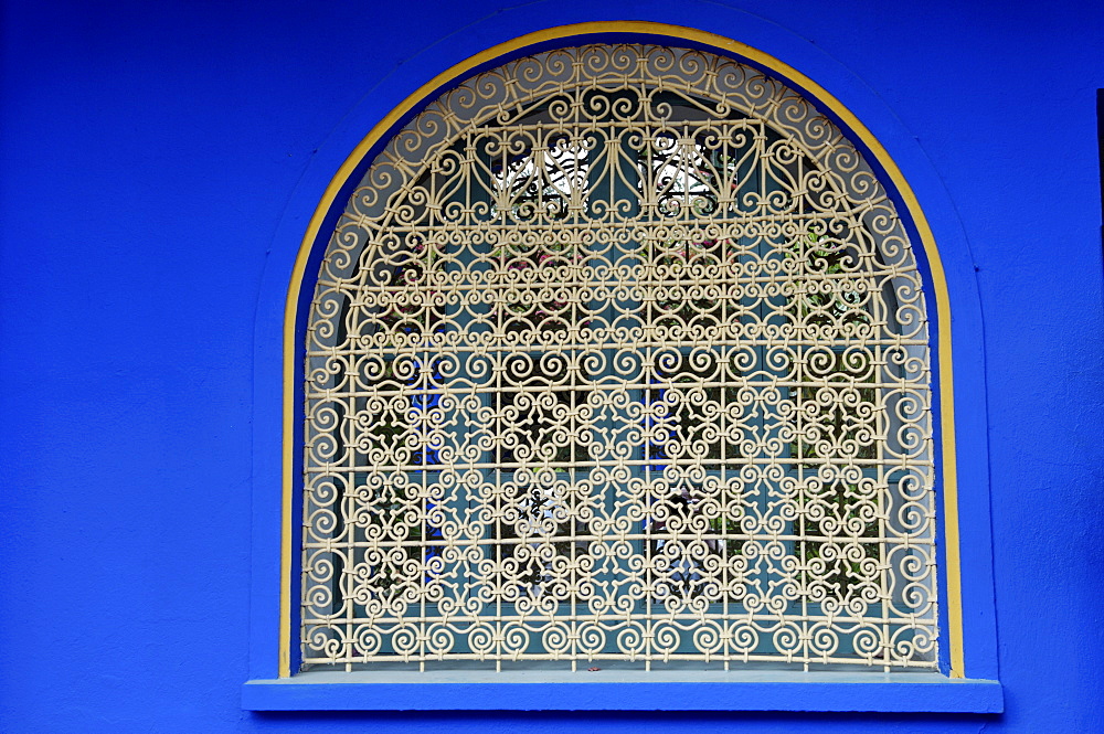 The Majorelle Garden, created by the French cabinetmaker Louis Majorelle, and restored by the couturier Yves Saint-Laurent, Marrakesh, Morocco, North Africa, Africa