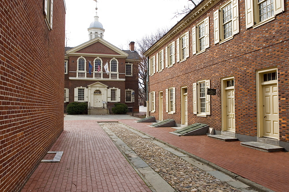 Carpenters' Hall, newly built in 1774 when it hosted the First Continental Congress which met to oppose British rule, Philadelphia, Pennsylvania, United States of America, North America