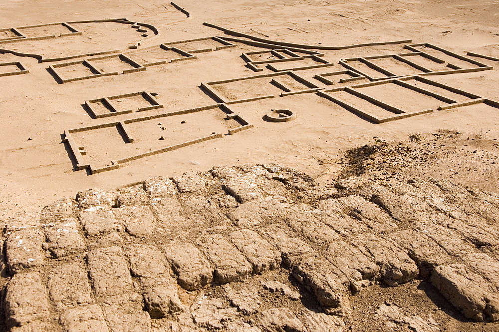 The early Nubian city of Kerma after excavation by the Swiss team of Professor Charles Bonnet of the University of Geneva, Sudan, Africa