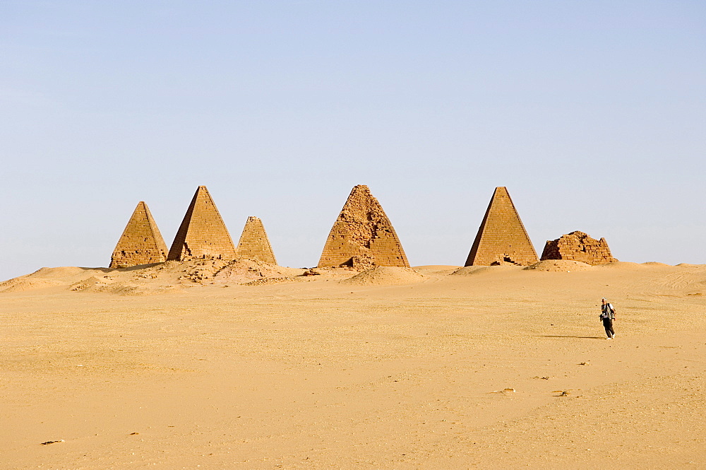 Pyramids to the west of the temple at Jebel Barkal, UNESCO World Heritage Site, near Karima, Sudan, Africa