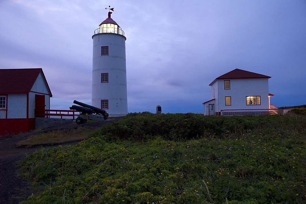 The lighthouse of L'Ile Verte (Green Island), estuary of the St. Lawrence River, Quebec Province, Canada, North America