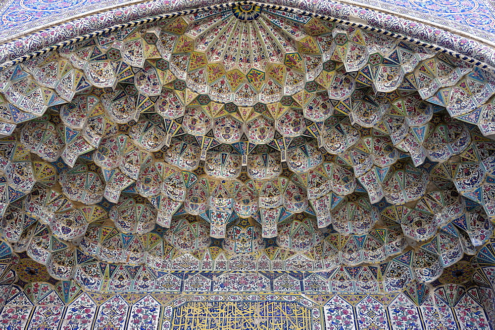 Facade of entrance arcade to The Vakil Mosque, west of the Vakil Bazaar, Shiraz, Iran, Middle East