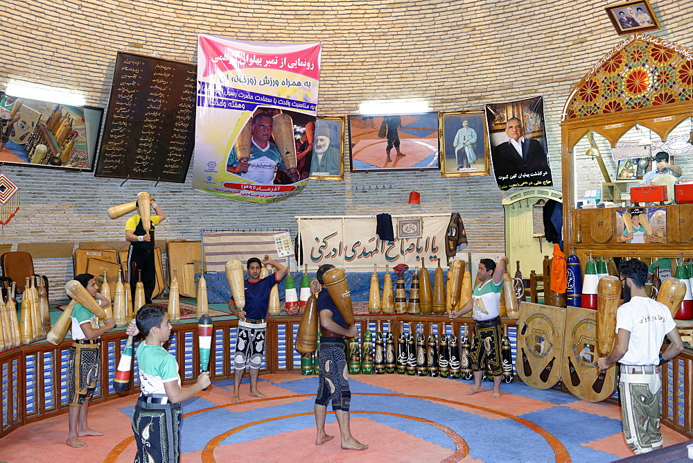 Zurkhaneh, traditional Iranian gymnasium, Yazd city, Iran, Middle East