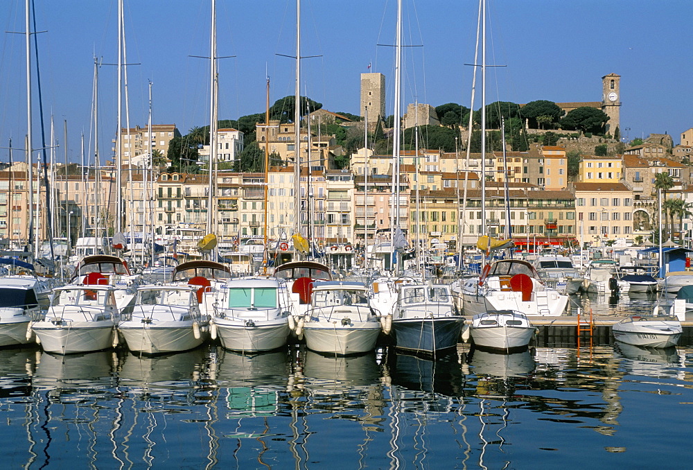 Port, Saint-Pierre quay and Le Suquet, Cannes, Alpes Maritimes, Provence, French Riviera, France, Mediterranean, Europe