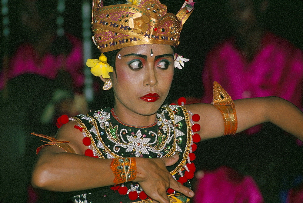 Dancer in the Gong of Angklung Kocok, Ubud region, island of Bali, Indonesia, Southeast Asia, Asia