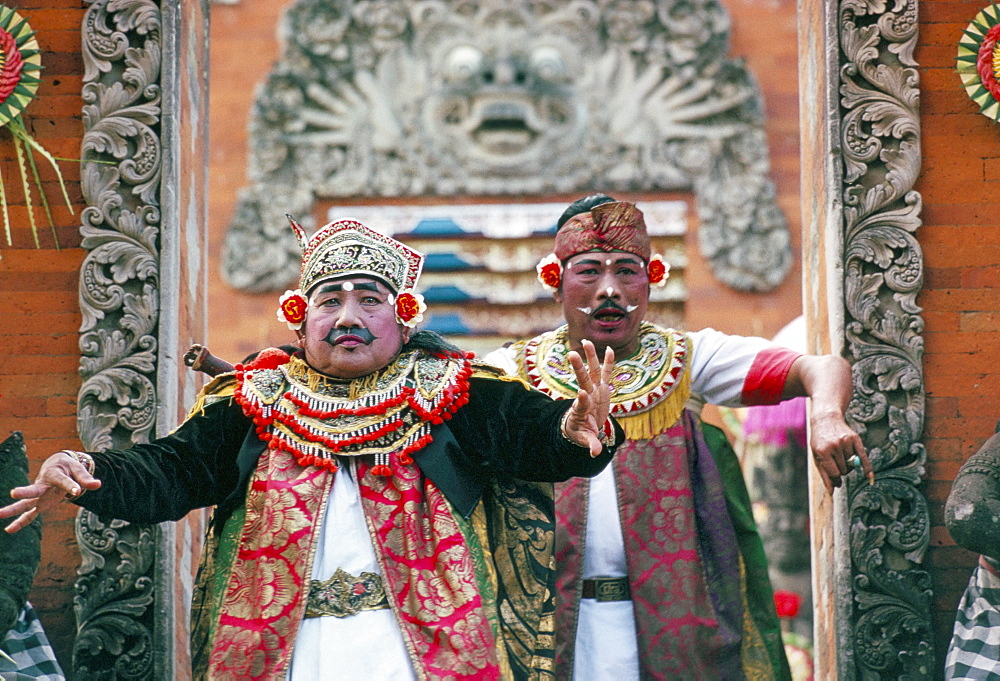 Barong classic dance, Batubulan temple, island of Bali, Indonesia, Southeast Asia, Asia