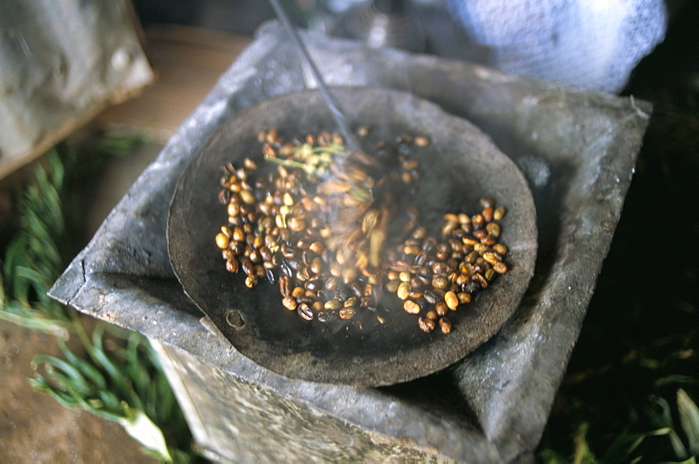 Coffee ceremony, Lalibela, Wollo region, Ethiopia, Africa