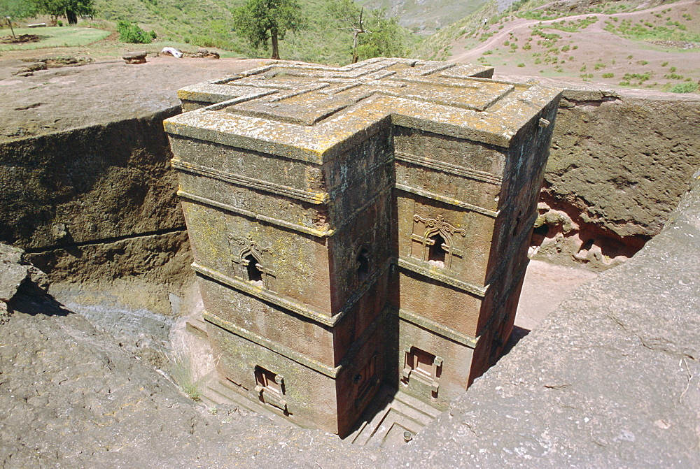 Rock cut Church of St. Georgel, (10th - 13th c.) Lalibela, Wollo region, Ethiopia, Africa 