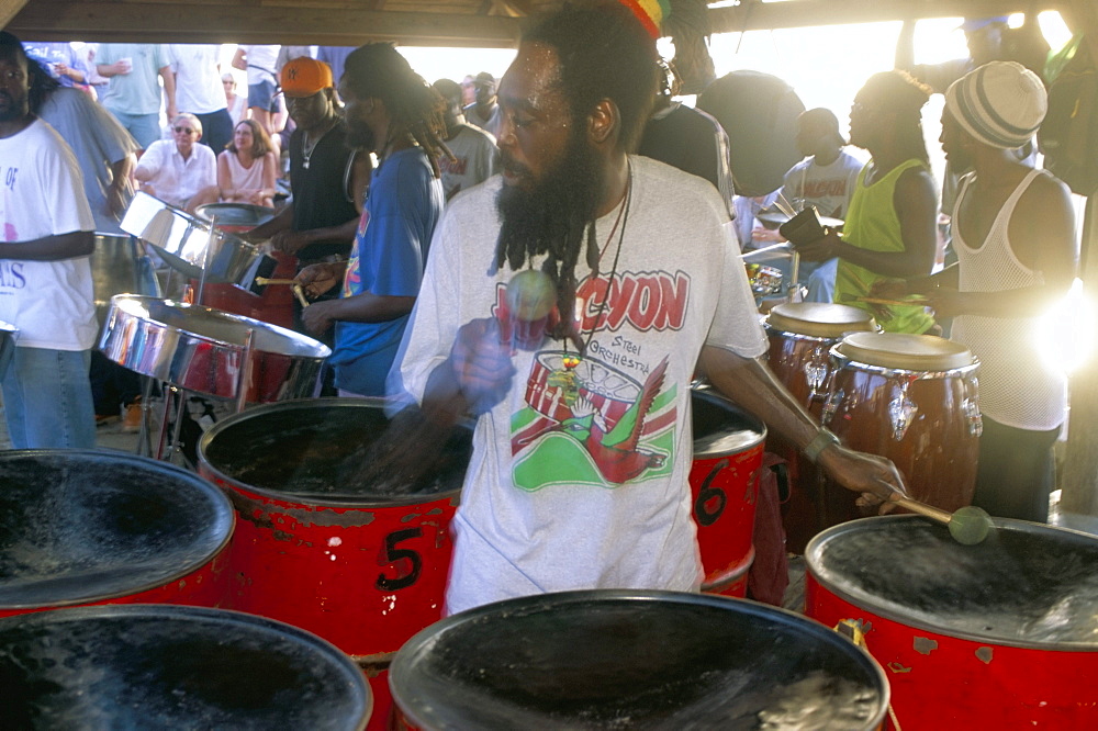 Steel band, Shirley Heights, Antigua, Leeward Islands, West Indies, Caribbean, Central America