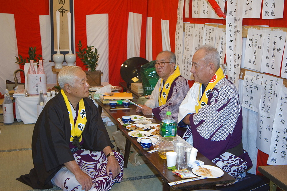 Men in yukata costume at Autumn Festival, Kawagoe, Saitama prefecture, Japan, Asia