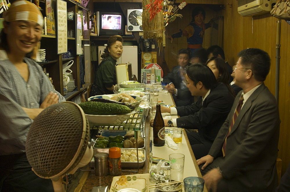 Yokocho piss alley, open street restaurants, food stalls, Shinjuku, Tokyo, Japan, Asia