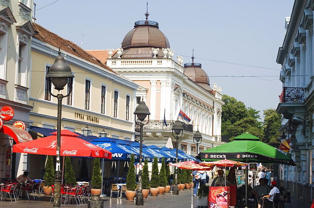 Outdoor cafes on Kneza Mihailova pedestrian boulevard, Belgrade, Serbia, Europe