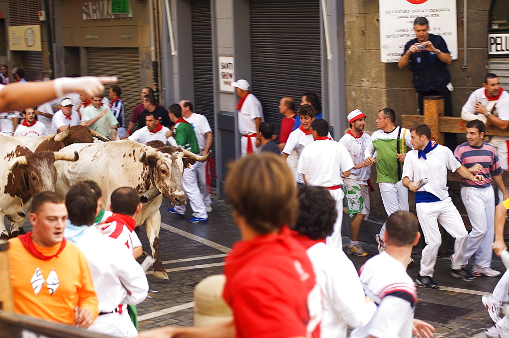 San Fermin, Running of the Bulls Festival, Pamplona, Navarra, Euskadi, Spain, Europe