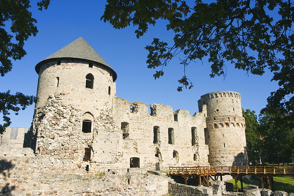 The ruins of Cesis castle, residence of the Master of Livonian Order in 1237, medieval town within Gauja National Park, Cesis, Latvia, Baltic States, Europe