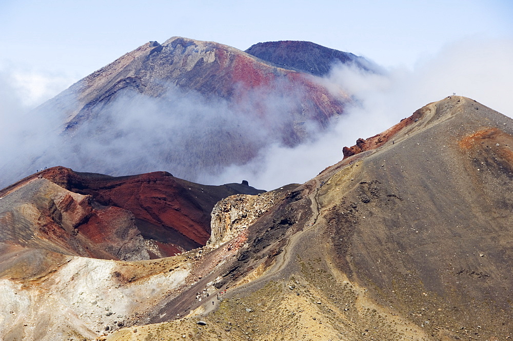 Mount Ngauruhoe, 2287m, and Red Crater on the Tongariro Crossing, Tongariro National Park, the oldest national park in the country, UNESCO World Heritage Site, Taupo Volcanic Zone, North Island, New Zealand, Pacific